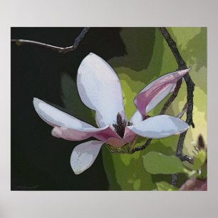 Poster Copie japonaise -24x20 d'art de magnolia - ou plus