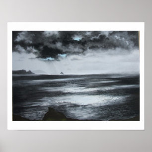 Poster " Copie noire et blanche légère "atlantique