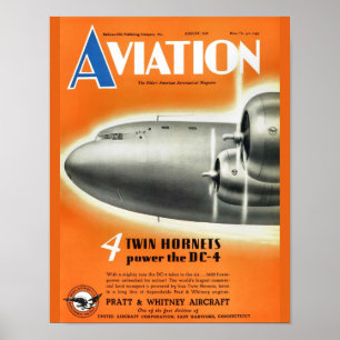 Poster Copie vintage d'art de couverture d'avion de