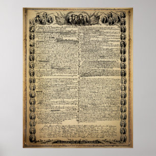 Poster Copie vintage de déclaration d'indépendance