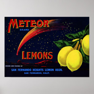 Poster Copie vintage d'étiquette de caisse de fruit