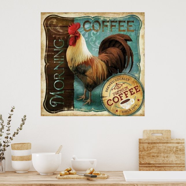 Poster Coq de café (Cuisine)