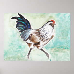 Poster Coq de Pâques Egger d'aquarelle