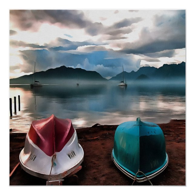 Poster Coques des bateaux et marmaris Hiver (Devant)