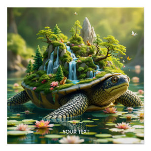 Poster Coquille de tortue sereine Imaginaire