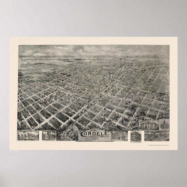 Poster Cordele, GA Carte panoramique - 1908 (Devant)