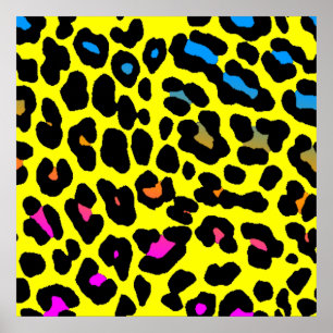 Poster Corey Tiger 80s Leopard Spots (Jaune)
