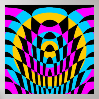 Poster Corey Tiger 80s Vintage Op Art