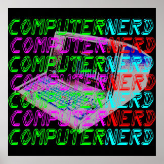 Poster Corey Tiger 80s Vintage Style Ordinateur Nerd