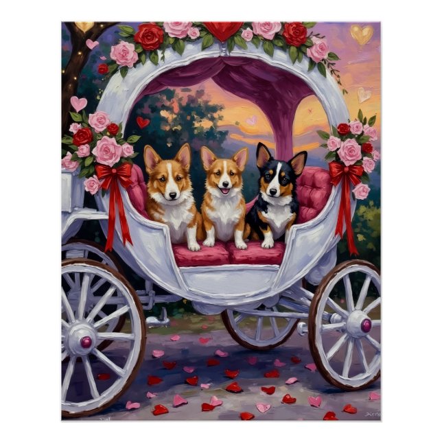 Poster Corgi Chien Saint-Valentin  (Devant)