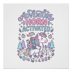 Poster Corne d'Aventure de Licorne Activée Graphique Past