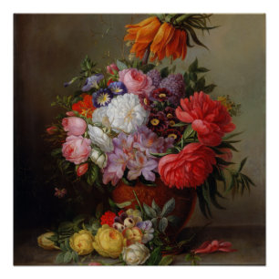 Poster Cornelis Johannes van Hulsteijn Vase avec Fleurs