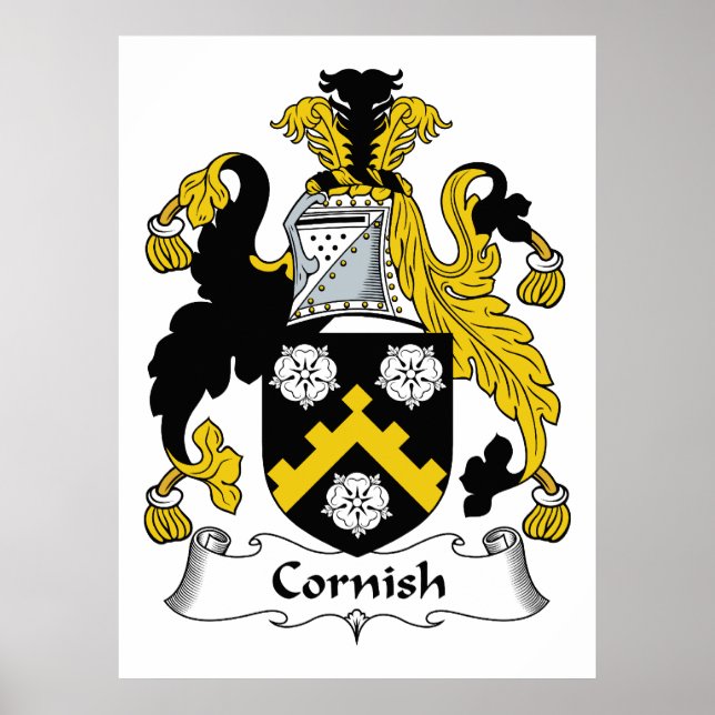 Poster Cornish Family Crest (Devant)