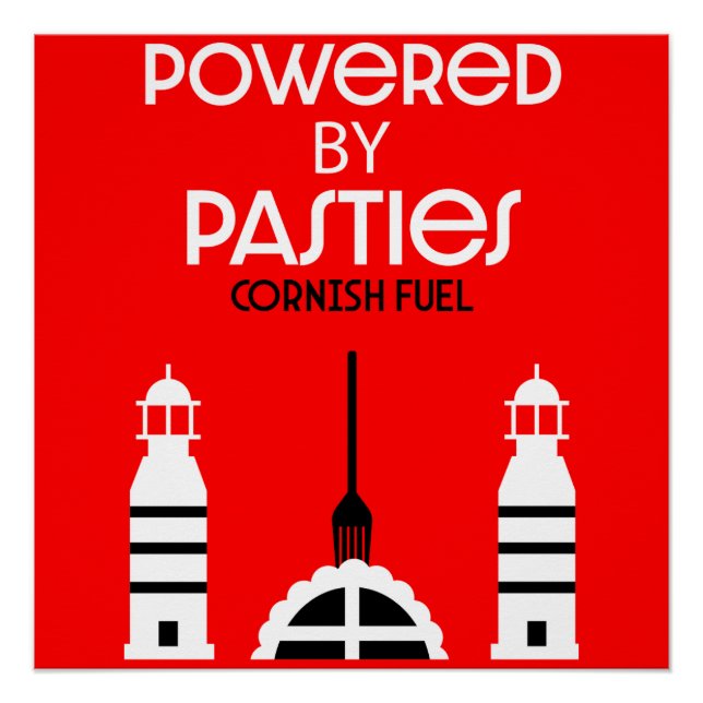 Poster Cornwall Cornish Pasnish Anglais (Devant)