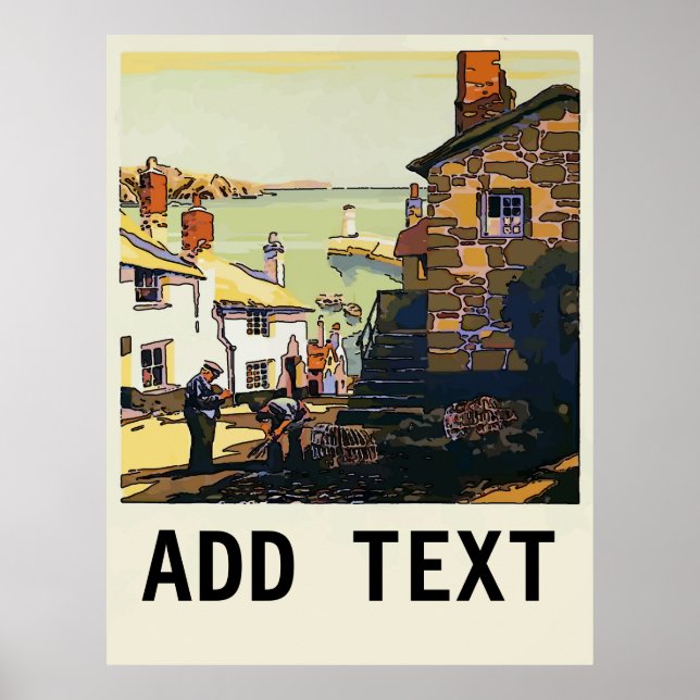 Poster Cornwall, Royaume-Uni ajouter du texte (Devant)