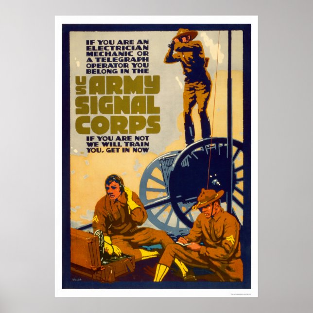 Poster Corps des transmissions de l'armée (Devant)