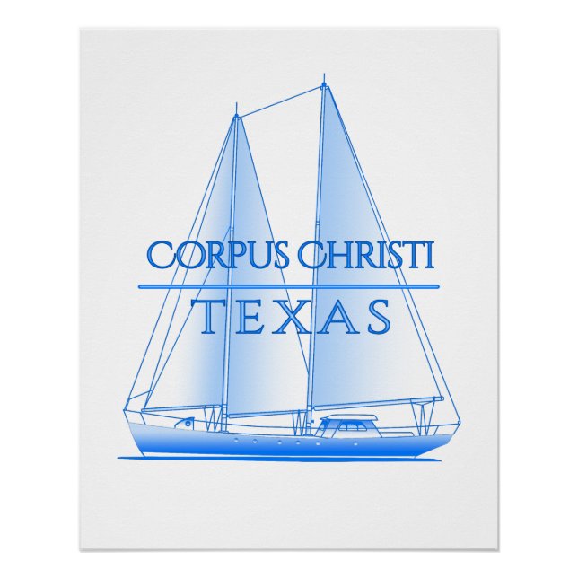 Poster Corpus Christi Côtier Voilier Nautique (Devant)