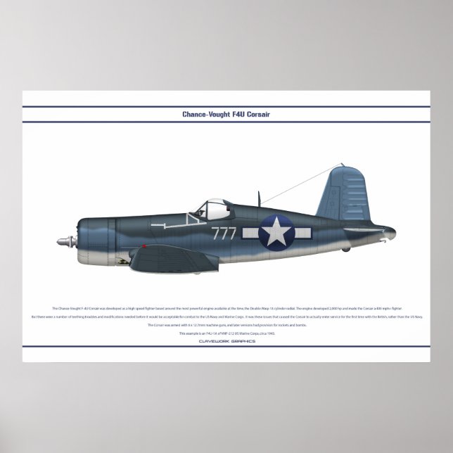 Poster Corsair USA VMF-212 (Devant)