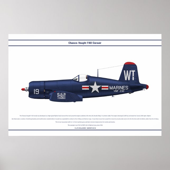 Poster Corsair USA VMF-232 (Devant)