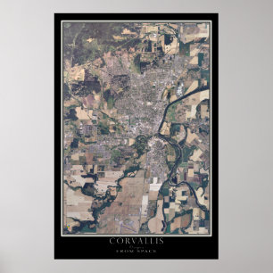 Poster Corvallis Oregon Carte Satellite Spatiale