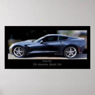 POSTER CORVETTE L'AFFICHE DE VOITURE DE SPORT D'AMÉRICAIN