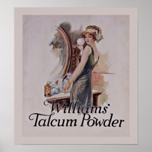 Poster Cosmétique vintage Williams Talcum Powder
