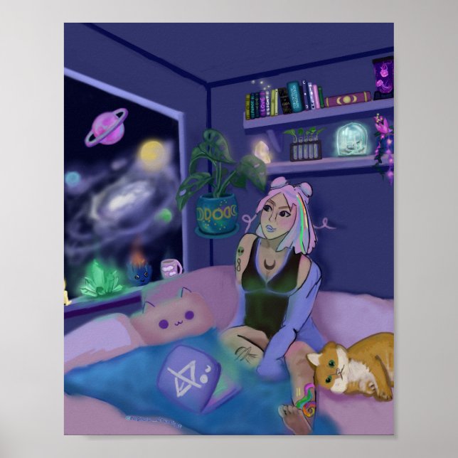 Poster Cosmic Girl Print - par Nephele (Devant)