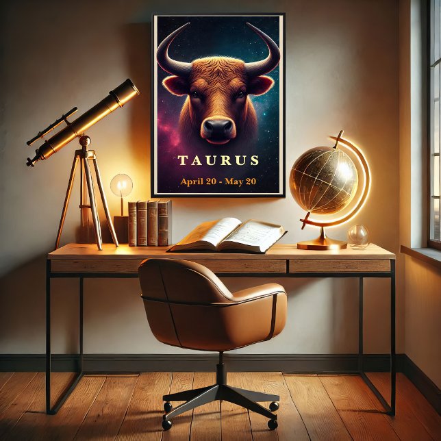 Poster Cosmique Taurus Bull Zodiac (Créateur téléchargé)