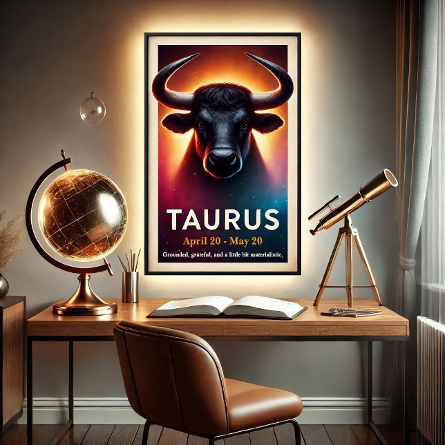 Poster Cosmique Taurus Bull Zodiac (Créateur téléchargé)