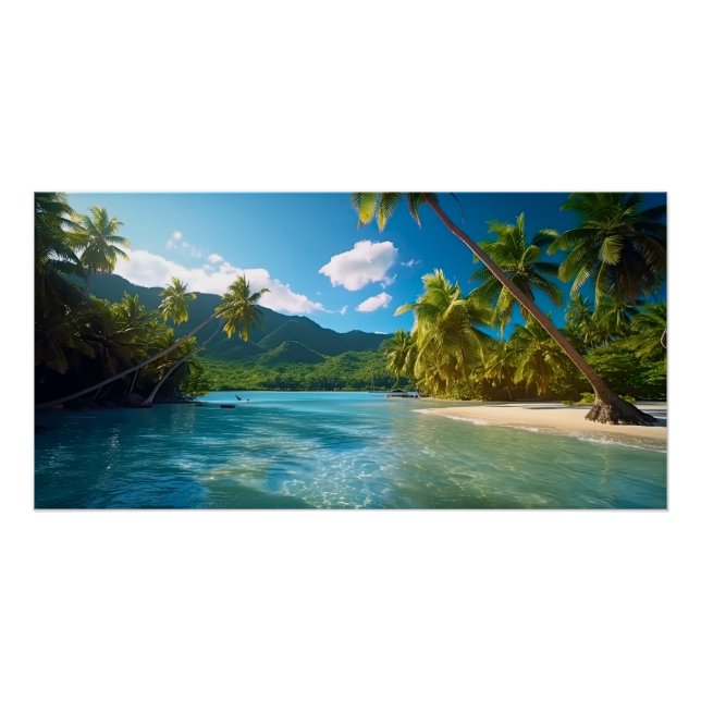 Poster Costa Rica Island Paradise  (Devant)