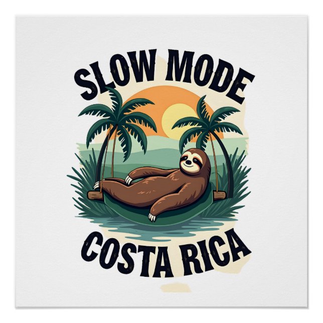 Poster Costa Rica Sloth Vintage Vacation Shirt (Devant)
