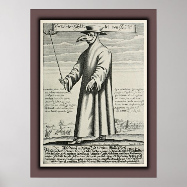 Poster Costume Beak du docteur de la peste Rome (Devant)