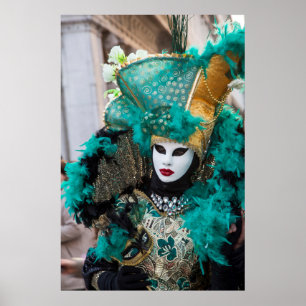 Poster Costume de carnaval sarcelle, Venise