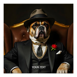 Poster Costume noir Imaginaire mignon chien