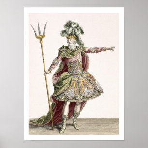 Poster Costume pour Neptune dans plusieurs opéras, grav