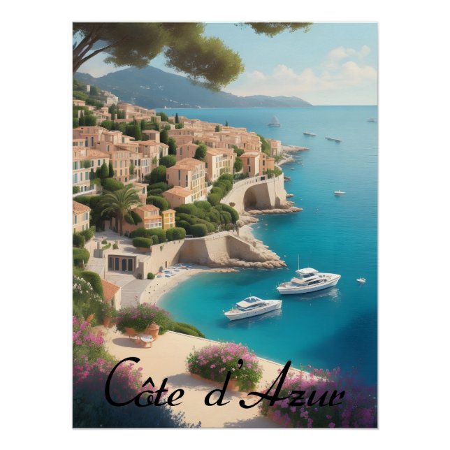 Poster Côte d'Azur France Riviera française Impression de (Devant)