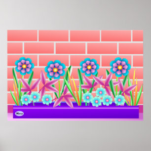Poster Côté ensoleillé de l'affiche de jardin