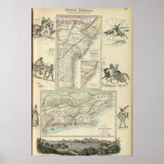 Poster Côte Est de l'Amérique du Sud, Brésil (Devant)