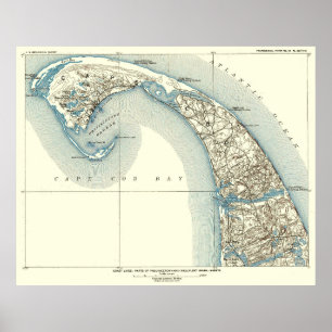 Poster Côtes Provincetown Truro 10:8