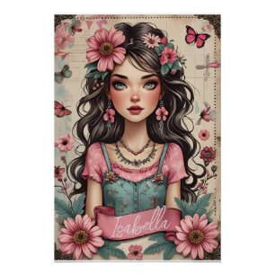 Poster Cottage core Girl Art