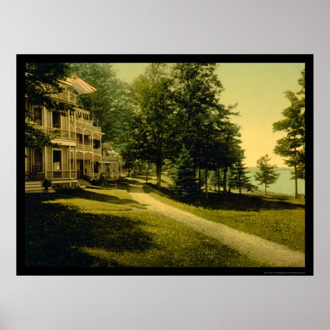 Poster Cottage Row in Chautauqua, NY 1898 (Devant)