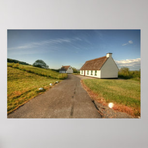 Poster Cottages couverts de chaume irlandais