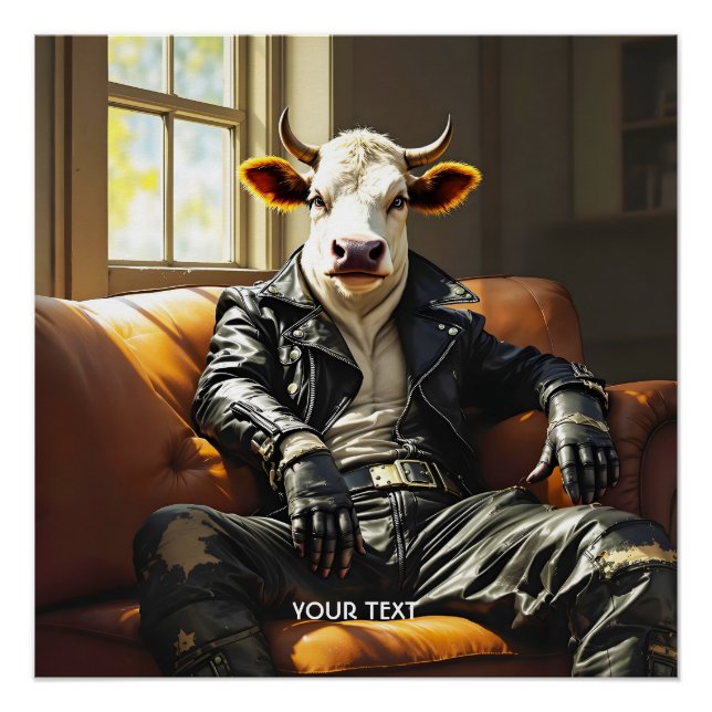 Poster Couche en cuir Imaginaire Cute Cow (Devant)