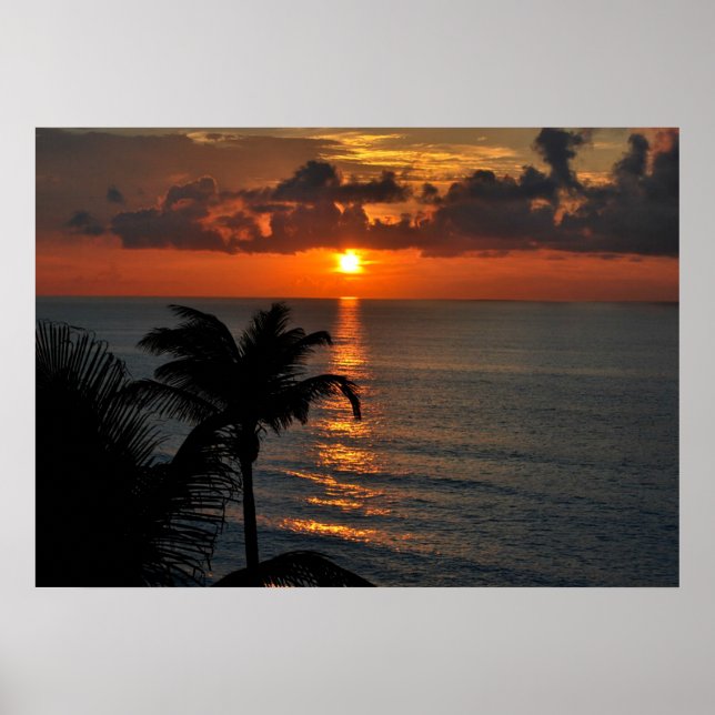 Poster Coucher de soleil à Cancun (Devant)
