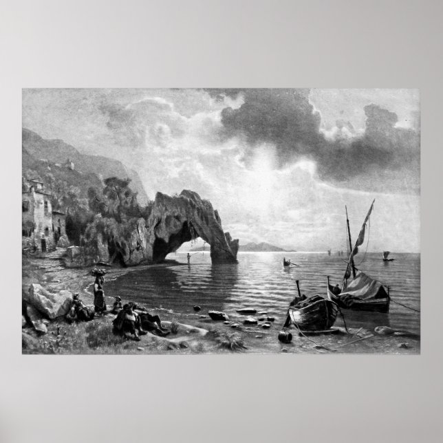 Poster ~ Coucher de soleil à Capri ~ Photogravure (Devant)