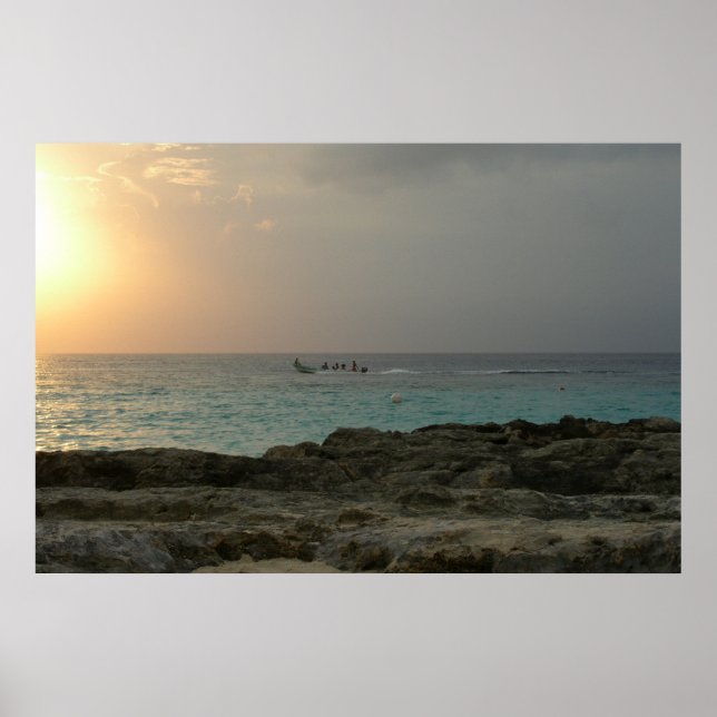 Poster Coucher de soleil à Cozumel (Devant)