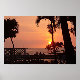 Poster Coucher de soleil à Hawaii