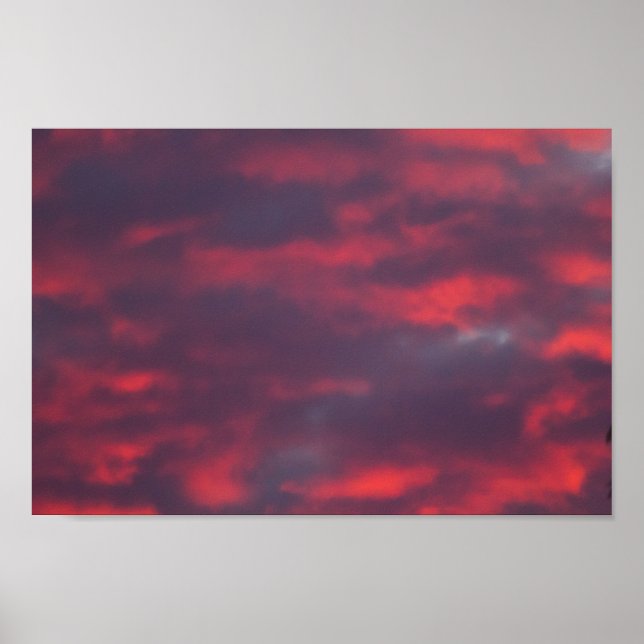 Poster Coucher de soleil à nuages rouges, Ohio (Devant)