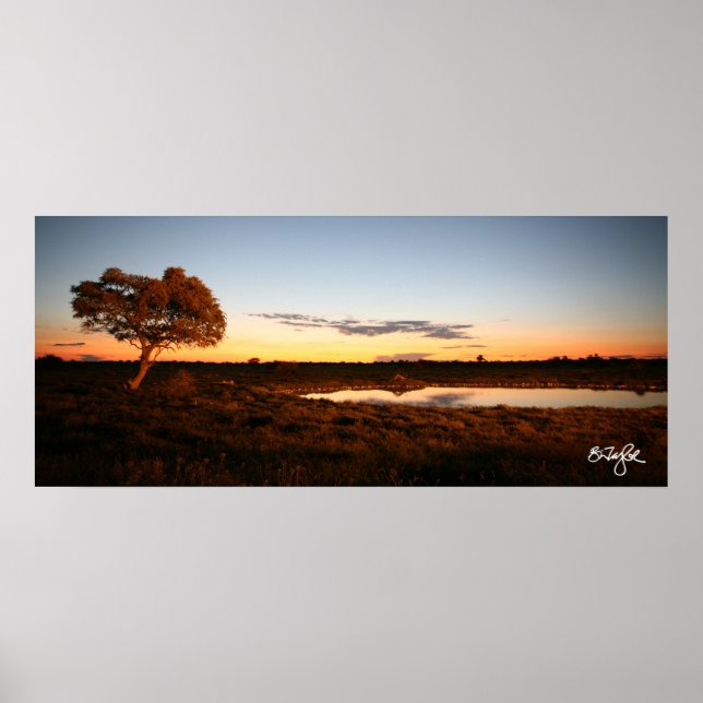 Poster Coucher de soleil à Okakuejo (Devant)