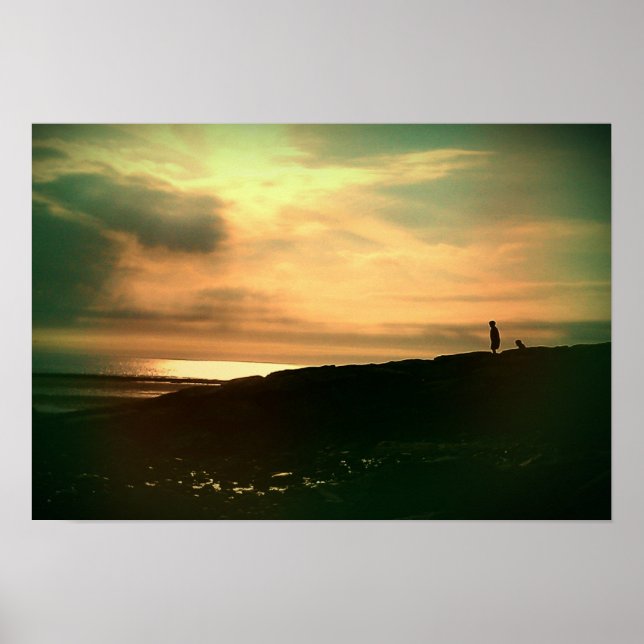Poster Coucher de soleil au bord de la mer (Devant)